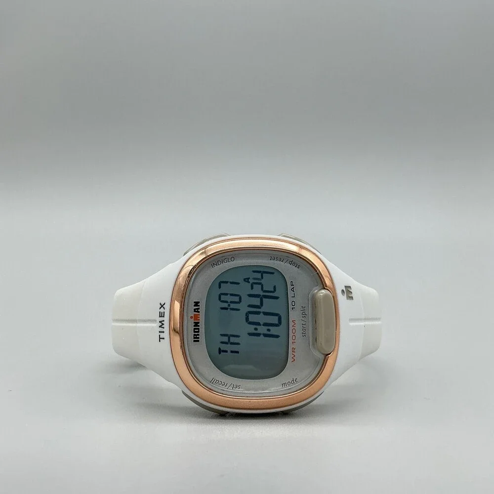 Timex Ironman 10 Lap Womens Watch 33mm Gray Digital White Resin New Battery